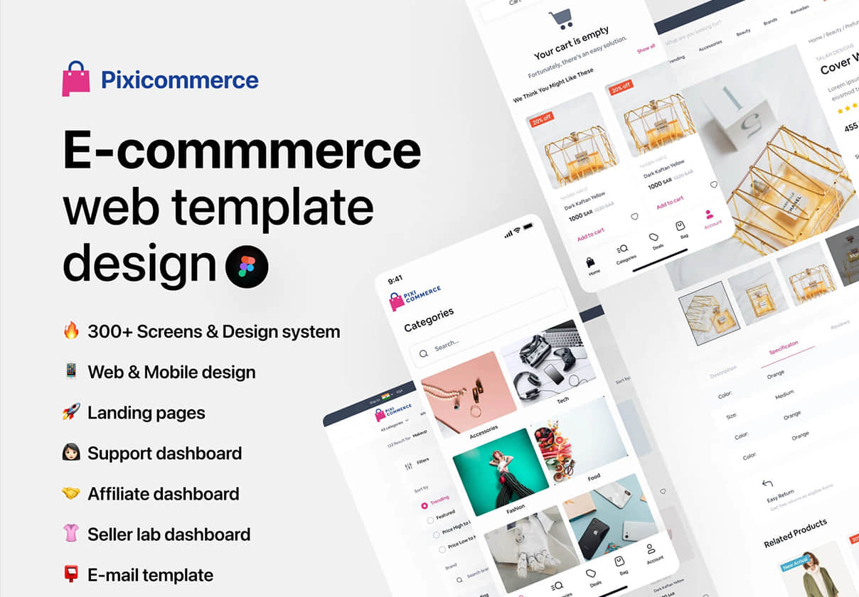 Pixicommerce - 电子商务市场UI套件 (Pixicommerce - E-commer